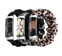 GTHY Scrunchie bands Compatible with Fitbit Charge 5 Band,For Women,Replacement Strap,Large Small,Elastic Fabric Pattern Wristbands Soft Cloth watch band For Charge 5 (E, Small)