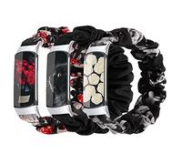 GTHY Scrunchie bands Compatible with Fitbit Charge 5 Band,For Women,Replacement Strap,Large Small,Elastic Fabric Pattern Wristbands Soft Cloth watch band For Charge 5 (CN, Small)