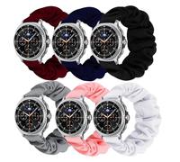 GTHY Scrunchie bands compatible with Samsung galaxy watch 8 Bands 40mm/44mm,watch 8 classic 46mm,For Women,Large Small,Replacement Strap,Elastic Fabric Pattern Wristbands Soft Cloth (6Pack, Large)