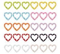 GTILE 30 PCS Heart Clasps Keychain Clips, 10 Colors Cute Spring Gate Key Rings, Love Keyring Small Snap Hooks Buckles for Bag DIY Craft (Colorful)