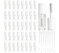 GTILE 40 PCS 3ml Empty Mascara Tube Wand, Mini Eyelash Cream Container Bottle with 8Pcs Transfer Pipettes, Eyelash Cream Container Bottle for DIY Mascara or Eyelash Growth Oil (White, Medium)