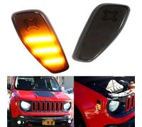 GTINTHEBOX Smoked Lens Amber LED Side Marker Lights Kit For 2014 2015 2016 2017 2018 2019 2020 2021 2022 2023 Jeep Renegade,2 Pcs
