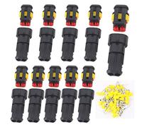 GTIWUNG 10 Kit 2 Pin Way Waterproof Electrical Wire Connector Plug Male and Female PA66 Nylon Housing 1.5mm Series Terminals for Motorcycle Scooter Auto Truck Marine