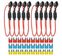 GTIWUNG 10Pcs Car Inline Fuse Holder 32V In-line Blade Waterproof 16AWG, Small Fuse Holder Box Waterproof Splash Proof, Small Size