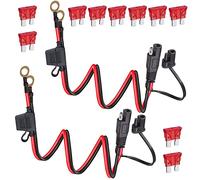 GTIWUNG 16AWG Quick Disconnect SAE Cable, 2FT - SAE to O Ring Terminal Harness Quick Connect/Disconnect Assembly, 10A Fuse