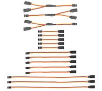 GTIWUNG 16PCS JR Style Servo Extension, 5 x 3" Servo Cables, 5 x 6" 3Pin Extension Cable; 3 x 12" Servo Harness; 3 x 6" RC Y Harness Servo Splitter Cable for Remote Control Aircraft