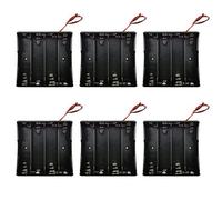 GTIWUNG 18650 Battery Case Holder with Lead Wire Bundle, 6 Pcs 4 x 3.7 V DIY Battery Storage Boxes, 4 Slots Black Plastic Batteries Case with Pin + 6Pcs Cable Straps