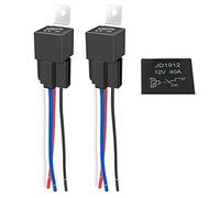 GTIWUNG 2 Pack 12V 40A JD1912 Car Relay Harness - 4 Pin SPST Relay Switch Power, Color-labeled Wires, Waterproof