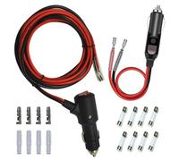 GTIWUNG 2-Piece Car Cigarette Lighter Plug 16 AWG 210 cm Extension Cable with On/Off Switch, Built-in 15 A Fuse, 12 V-24 V Car Cigarette Lighter Socket Power Plug Adapter