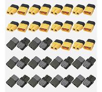 GTIWUNG 20 Pairs XT60H Plug Connector Male Female, XT60H Upgraded XT60 Sheath Housing Connector Plug for RC Lipo Battery RC Model, Yellow & Black