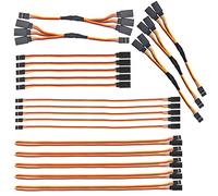 GTIWUNG 20PCS JR Style Servo Extension, 5x4 Servo Cables, 5x6 3Pin Extension Cable; 5x12 Servo Harness; 3x6 RC 1 to 2 Y Harness, 2x6 RC 1 to 3 Servo Splitter Cable for Remote Control Aircraft