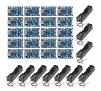 GTIWUNG 20Pcs Micro USB 18650 Lithium Battery Charger Module Li-ion Charging Board +10Pcs 18650 Battery Holder Case with Lead Wire Bundle