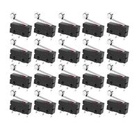 GTIWUNG 20PCS Momentary Hinge Metal Roller Lever Micro Switch AC 5A 125 250V SPDT 3 Pins