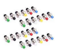 GTIWUNG 24Pcs 1A 250V AC 2Pins SPST Momentary Mini Push Button Switch Normal Open, Mini Momentary Push Button Switch 7mm for Arduino DIY