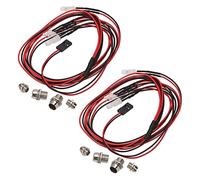 GTIWUNG 2Pack 4LED RC Car LED Light Headlights & Taillight Kit, 2 White & 2 Red, for 1/8 & 1/10 RC Car Truck Crawler