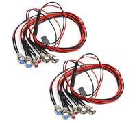 GTIWUNG 2Pack 6LED RC Car LED Light Headlights Taillight Lighting, RC Accessory 2 White 2 Red 2 Blue, for 1/8 1/10 Remote Control RC Car Truck Crawler
