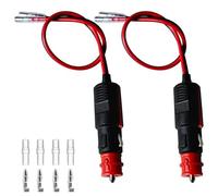 GTIWUNG 2pcs 12V/24V Cigarette Lighter Male Adapter with 30cm 16AWG Cable, Cigarette Lighter with Extension Cable, Male Cigarette Lighter Socket Plug, Male Cigarette Lighter Extension Cable, Red