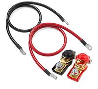GTIWUNG 2Pcs 12V Battery Cables Red and Black, Inverter Cable 70cm, Auto Battery Leads 6AWG with Ring Terminals Copper Flexible Wire + 1 Pair Quick Release Connectors
