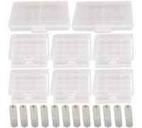 GTIWUNG 2Pcs AA/AAA Battery Storage Case Holder Box(10 Cell) + 6Pcs Plastic Battery Case(4 Cell) for Batteries + 12Pcs AAA to AA battery Adapter Case with Metal Contacts on Bottom