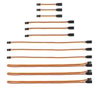 GTIWUNG 3" 6" 12" 24" JR Style Servo Extension, Servo Cables, 3Pin Extension Cable 22AWG 60 Cores Wire Male to Female Futaba JR for Remote Control Aircraft, 4 Sizes, 3 each