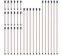 GTIWUNG 30PCS 4" 6" 12" 20" 24" JR Style Servo Extension Cable, Servo Cables, 3Pin Extension Cable 22AWG 60 Cores Wire Male to Female Futaba JR for Remote Control Aircraft, 5 Sizes, 6 Each