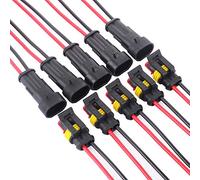 GTIWUNG 5 Kit 2 Pin Way Electrical Connector Wire, Car Plug Socket Kit with Wire, Waterproof, Dustproof, Insulated and Sealed, 1.5mm Series Terminal Connector