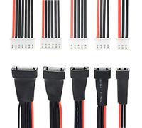 GTIWUNG 5 Pack JST-XH 2S 3S 4S 5S 6S LiPo Battery Balance Charger Extension Wire Cable, JST Plug Connector 200mm, Balance Charging Extension Wire Cable Lead adapter for RC Drone DIY, 22AWG