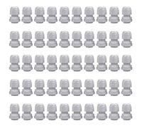 GTIWUNG 50 Pcs Cable Gland, PG7 White Plastic Waterproof Cable Glands Joints with Gaskets, Wire Connector, 3mm-6.5mm Adjustable Plastic Stuffing Gland, Cable Locknut Wire Protector