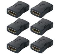 GTIWUNG 6 Pack HDTV Coupler, Female to Female Connector, Straight In-line Coupler Adapter, Support 4K 3D HDR Pass Through for HDTV Cable Extension