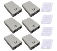 GTIWUNG 6 PCS 3AA Battery Holder USB Switch, 4.5V USB Female Socket 3 AA Battery Case Box Holder with Cover and On/Off Switch,White