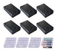 GTIWUNG 6Pcs 3 AA Battery Holder, Built-in USB Female Socket, 3 x 1.5V AA Battery Box Holder with Cover ON/OFF Switch, USB Battery Box, for Remote Control Car and Other Small Power Supply Equipment