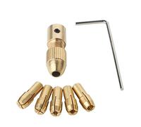 GTIWUNG 7Pcs 3.17mm Small Electric Drill Bit Collet, Micro Twist Drill Chuck Set, Mini Twist Drill Electric Grinder Woodworking Brass Drill Chucks, Including 0.5mm/1mm/1.5mm/2.5mm/3.0mm