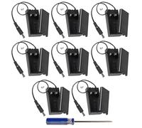 GTIWUNG 8 Pieces 9V Battery Case Plastic Battery Case with ON/OFF Switch, 9V Battery Box with Switch and Lid, DC Plug 2.1 x 5.5 mm