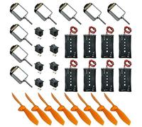 GTIWUNG 8PCS DC 1.5-6V 15000-16500RPM Mini Electric Motor for DIY Toys, 8PCS Mini Boat Switches, 8PCS 3V 2AA Battery Holder, 8PCS 2-Blade Propellers with 2mm Shaft for Brushless FPV Racing