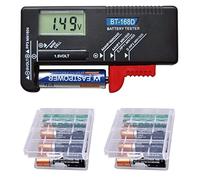 GTIWUNG Analogue Small Battery Tester Universal Battery Checker Multi Size Volt Checker for AA AAA C D 9V 1.5V Button Cell Batteries, BT-168D (Requires No Battery for Operation)