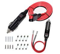GTIWUNG Car Cigarette Lighter Plug with Internal 15 Amp Fuse 14AWG Extension Cable Adapter Compatible with Power Pole Connectors 3.9ft/1.2m+ Car Replacement 12V Cigarette Lighter Male Plug with Leads