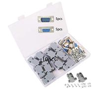 GTIWUNG RS232 Pack of 10 DB9 Pin Male to Female Connector, DB9 Male to Female Soldering, DB9 Adapter with DB9 Plastic Shell