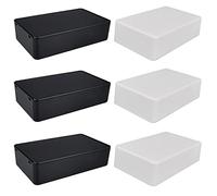 GTIWUNG T610 Pack of 6 Electronic Housing Plastic, Junction Box ABS Project Box Electronic Surface-Mounted Box Housing for Small Arduino 100 x 60 x 25 mm Junction Box (Black & White)