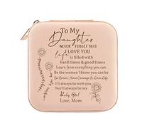 Gtizry Daughter Gift from Mom Jewelry Box Organizer, Pink, Perfect for Daughter's Birthday, Wedding, Bridal Shower, Travel