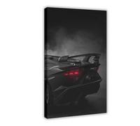 GTJKSX Black Lamborghini Aventador Canvas Poster Wall Art Decor Print Picture Paintings for Living Room Bedroom Decoration 12x18inch(30x45cm)
