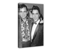 GTJKSX Elvis Presley And Johnny Cash. Poster Canvas Poster Bedroom Decor Landscape Office Room Decor Gift 20x30inch(50x75cm)