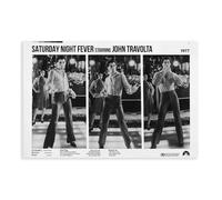 GTJKSX Saturday Night Fever Poster John Travolta 70s Black And White Poster Print Canvas Poster Wall Art Decor Print Picture Paintings for Living Room Bedroom Decoration 24x36inch(60x90cm)