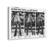 GTJKSX Saturday Night Fever Poster John Travolta 70s Black And White Poster Print Canvas Poster Wall Art Decor Print Picture Paintings for Living Room Bedroom Decoration 24x36inch(60x90cm)