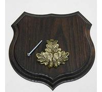 GTK Antlers & Trophies KRUMWOLZ 1 x Boar Trophy Shield Shield Shield 15 cm with Oak Leaves Cover Sheet Solid + Small