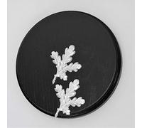 GTK - Geweihe & Trophäen KRUMHOLZ Wedge Shield Wedge Board Weapon Board Trophy Shield Round Dark AF 15 cm with 2 Pieces Aluminium Oak Leaves Cover Sheet
