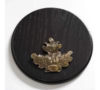 GTK - Geweihe & Trophäen KRUMHOLZ Wedge Shield Wedge Board Weapon Board Trophy Shield Round Dark AF 17 cm with Oak Leaves Cover Sheet Large