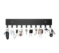 GTK Key Holder for Wall, Key Hooks with 10 Hooks, Wall Mounted Key Holder for Hallway, Self Adhesive Key Rack(Black)