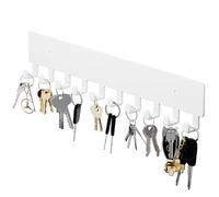 GTK Key Holder for Wall, Key Hooks with 10 Hooks, Wall Mounted Key Holder for Hallway, Self Adhesive Key Rack(White)