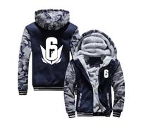 GTKRMXOB Men Thicken Hoodie for Rainbow Six Siege Comfortable Cardigan Hooded Coat Long Sleeve Sweatshirts Full Zipper Outwear Tops Training Jackets Printed Hoody-Camo-A||M