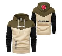 GTKRMXOB Men Workout Hoodies for SU.ZU.K.I Print Gym Wear Baggy Coats Long Sleeve Tops Hoody Hooded Outwear Contrast Color Jackets Spring Autumn Sweatshirt-LvS||XL